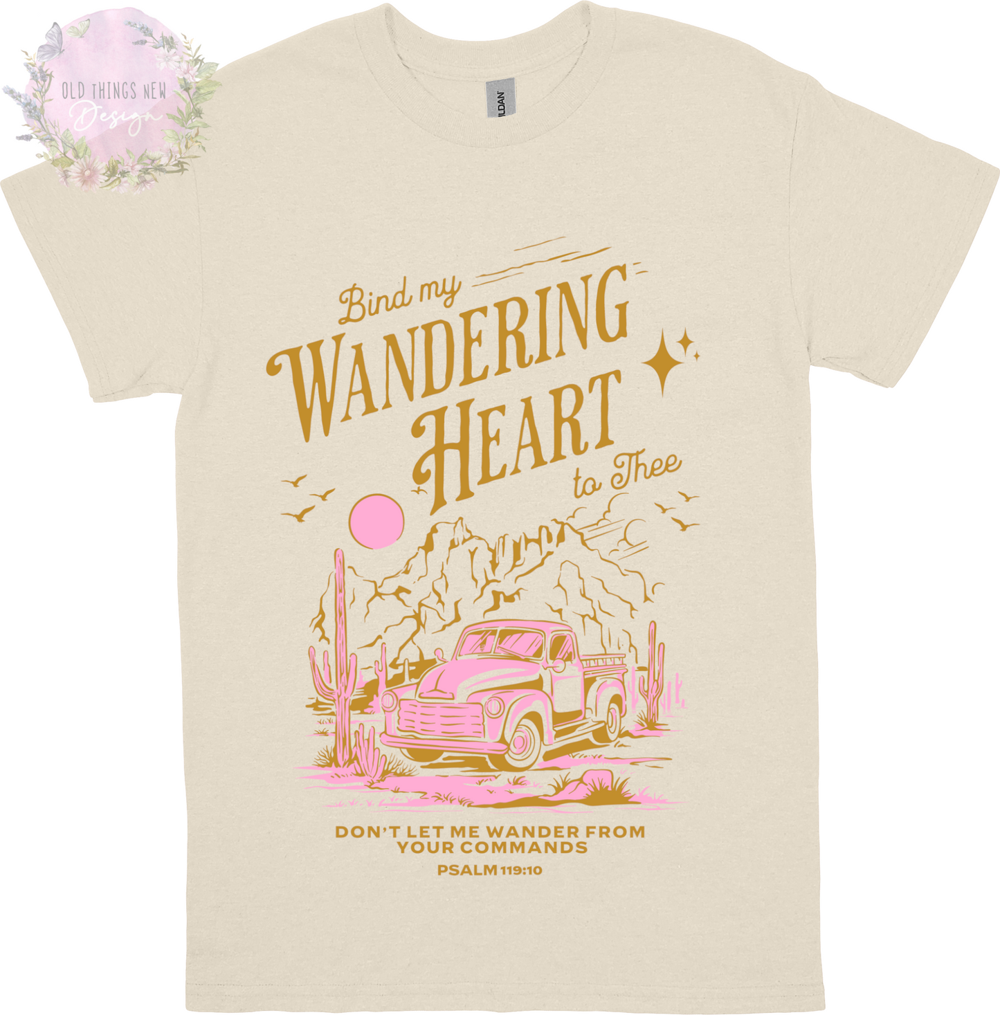 Bind My Wondering Heart Gold/Pink Adults T-Shirt