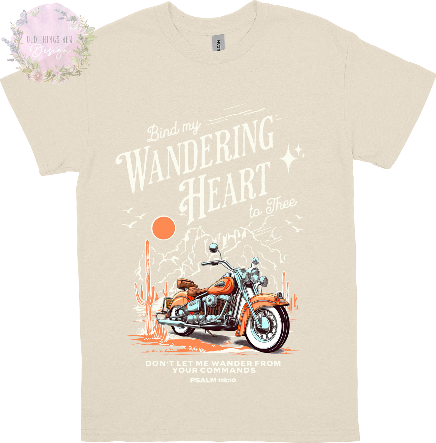 Bind My Wondering Heart Orange(Light) Motorcycle Adults T-Shirt