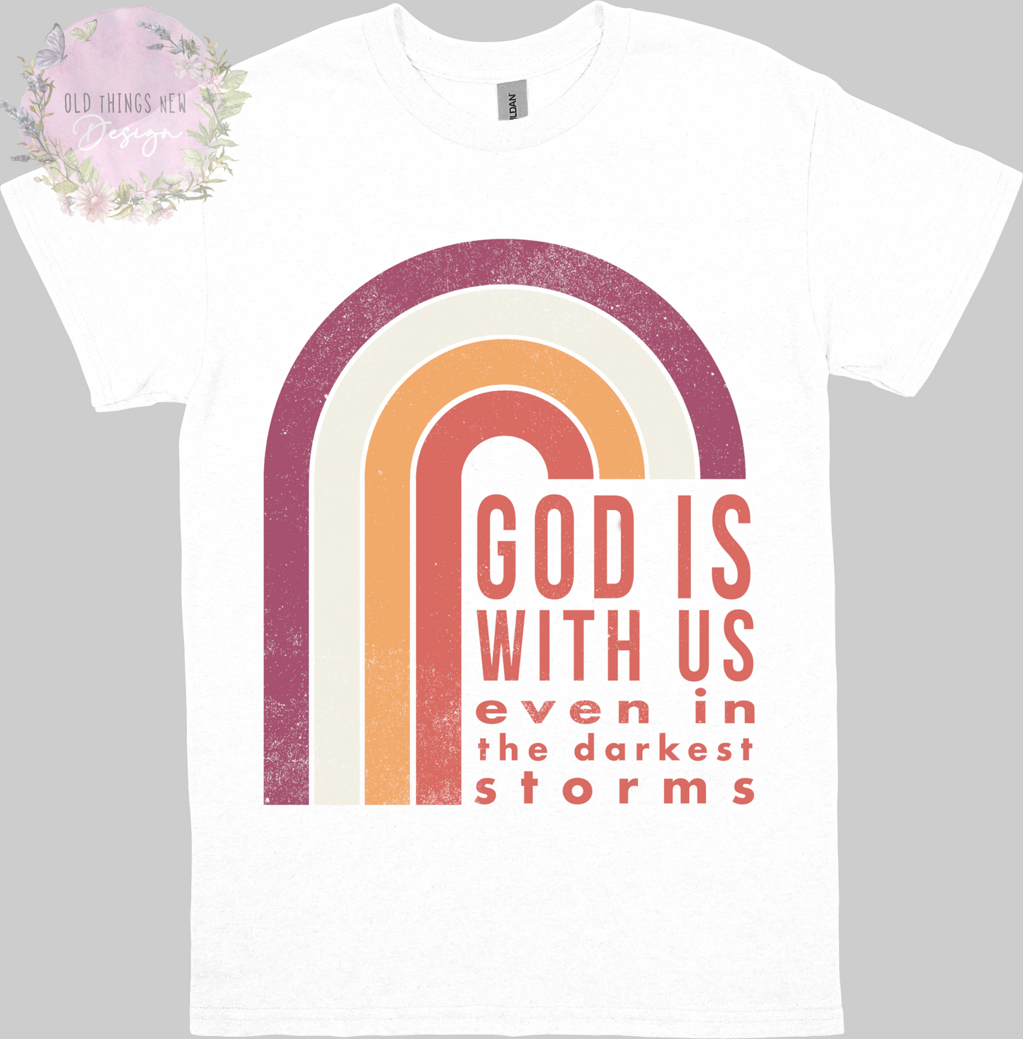 God Is With Us (Pinks) Adults T-Shirt