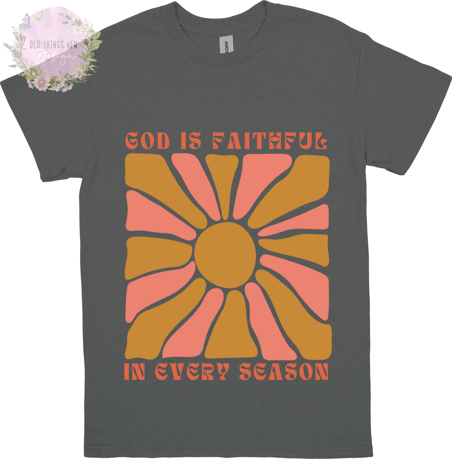 God Is Faithful In Every Season (Pink/khaki) Kids T-Shirt