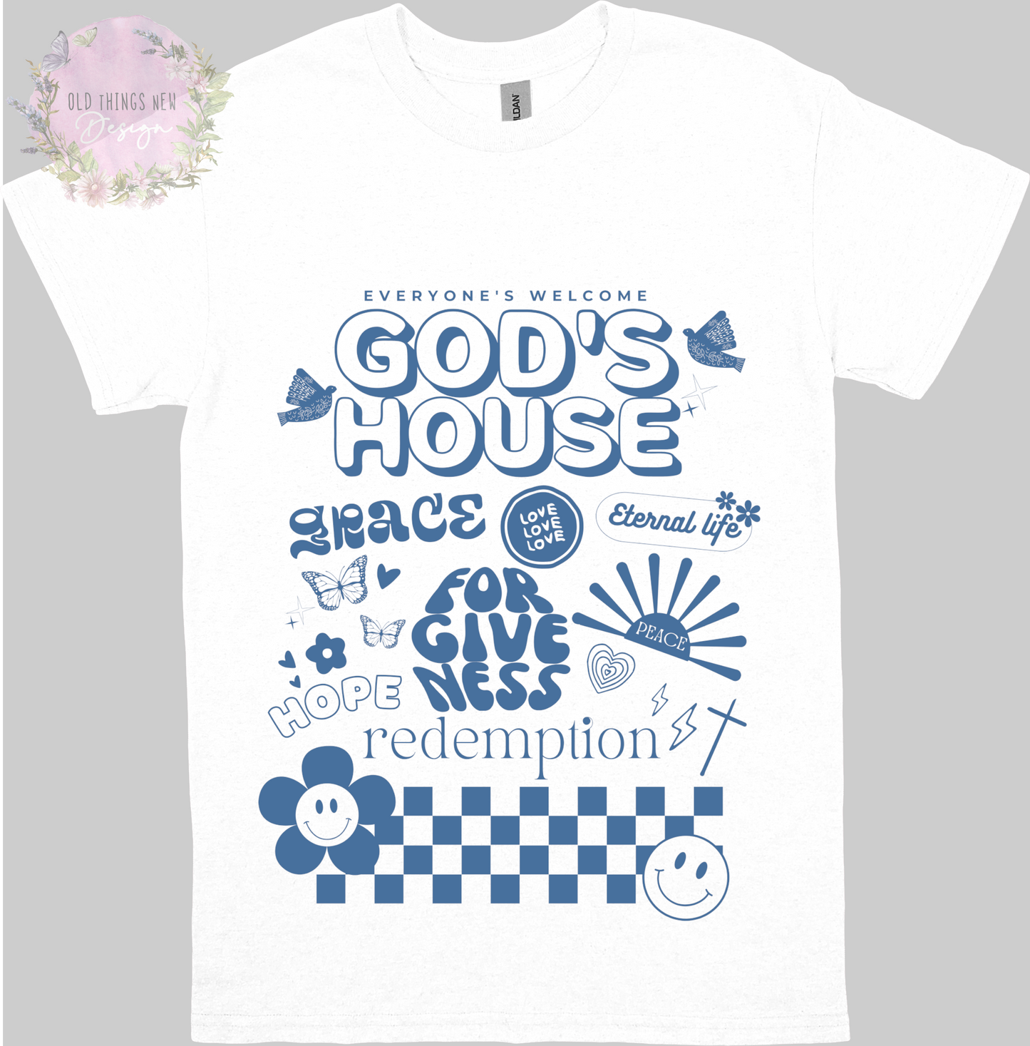 God's House(Blue) Kids T-Shirt