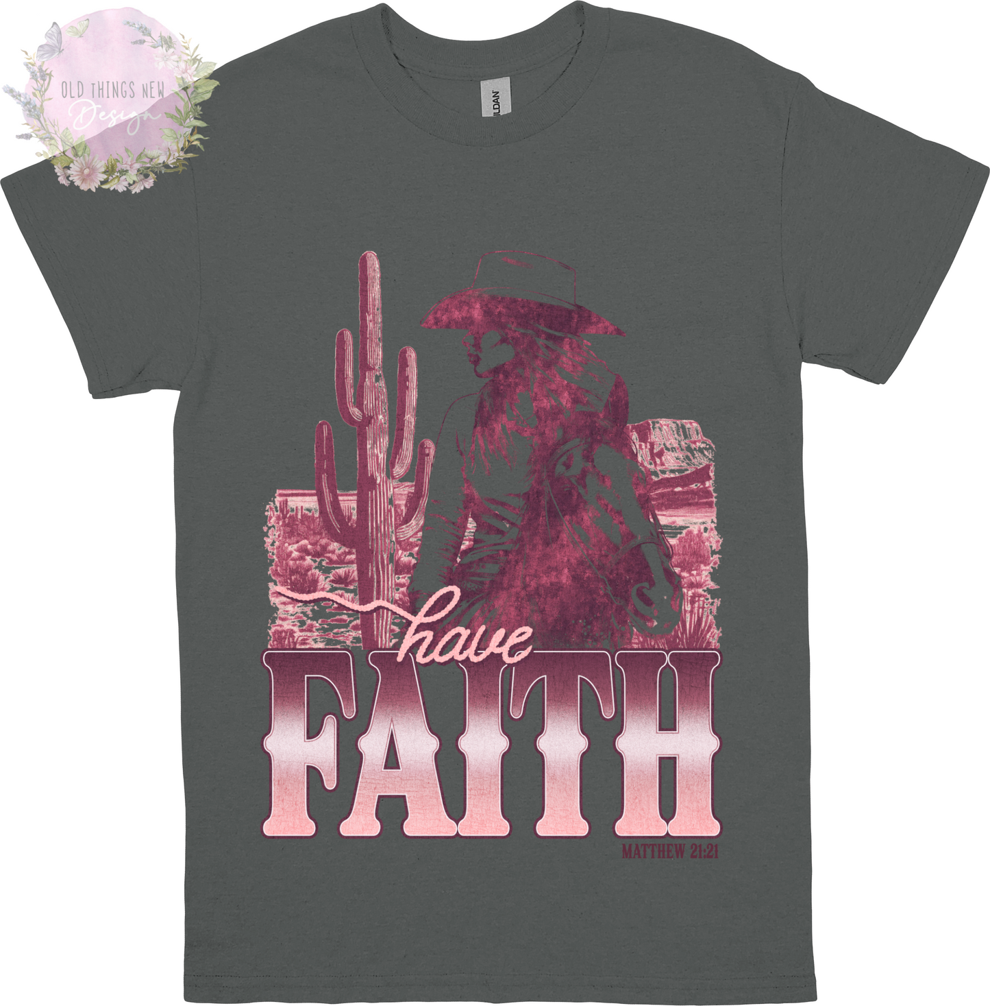 Have Faith(Mauve) Adults T-Shirt