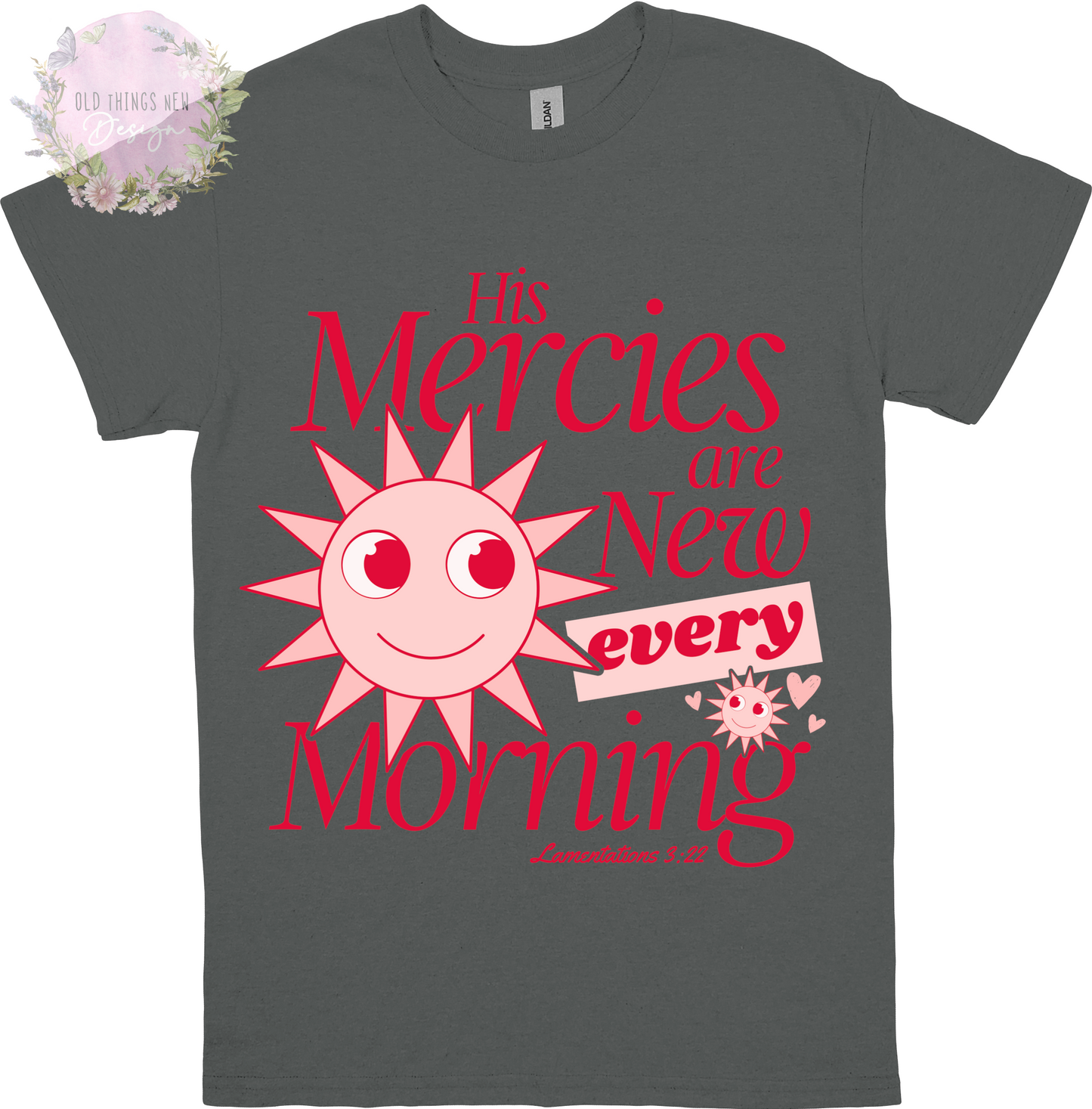 His Mercies Are New (Red) Kids T-Shirt