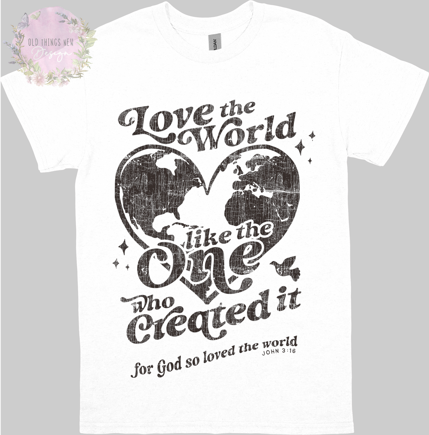 Love The World Adults T-Shirt(Black/brown)