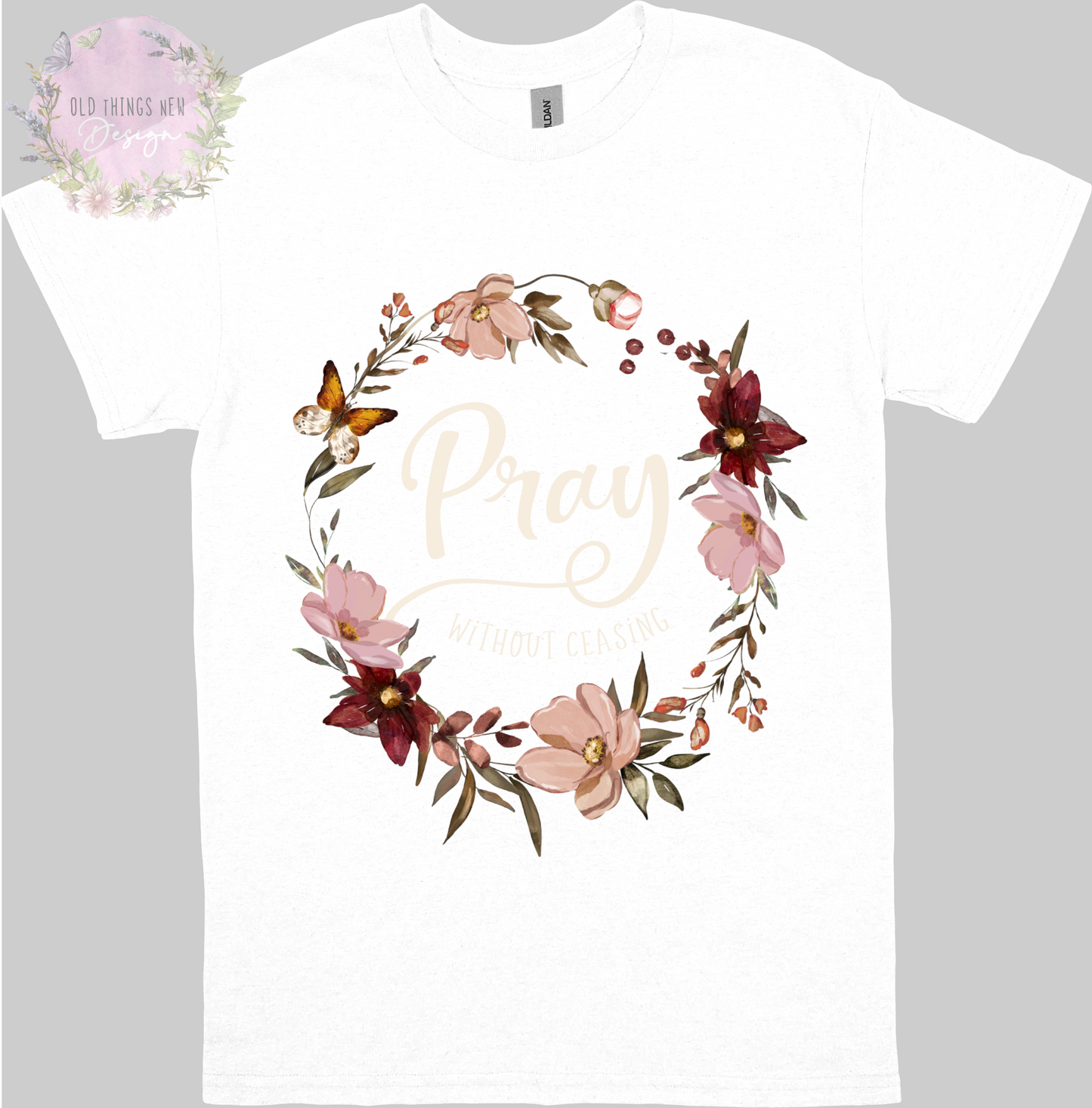 Pray Without Ceasing(White) Adults T-Shirt