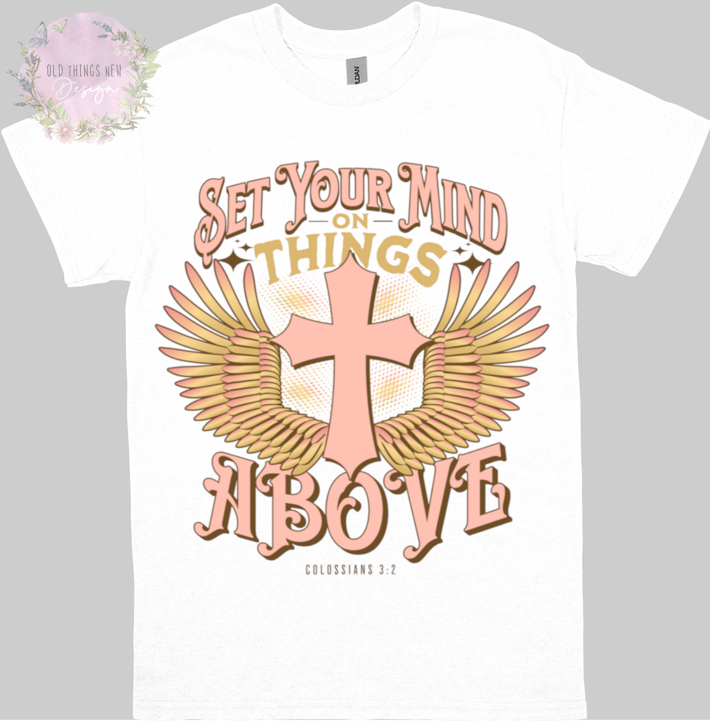 Set Your Mind On Things Above (Pink) Adults T-Shirt