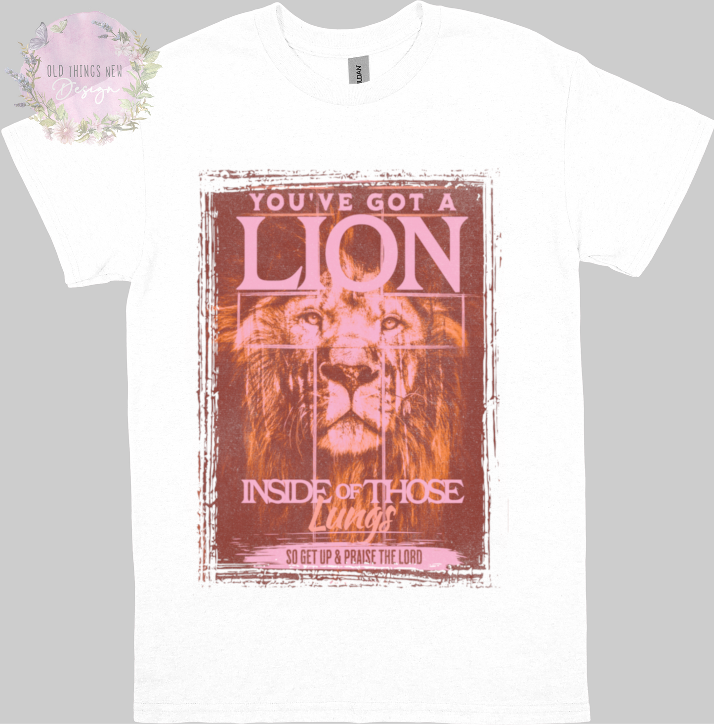 You've Got A Lion Vintage Rock Adults T-Shirt (Warm Pink)