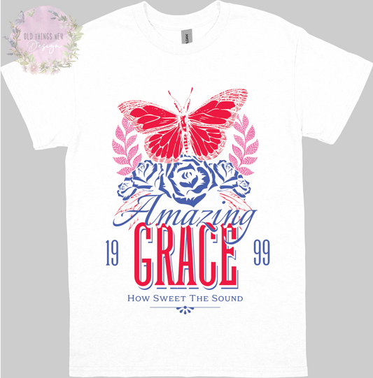 Amazing Grace Red Adults T-Shirt