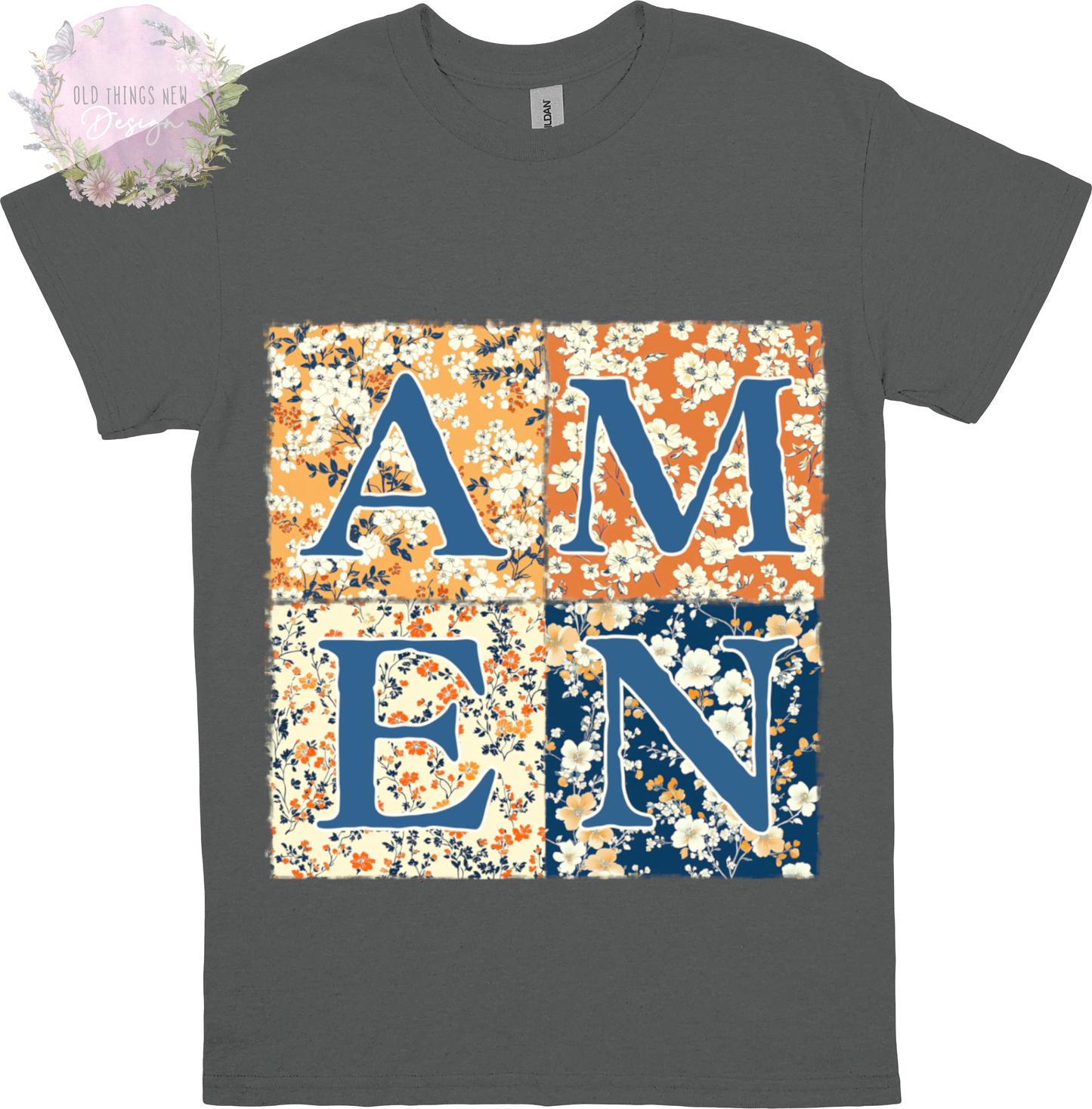 Amen Floral Patchwork Adults T-Shirt