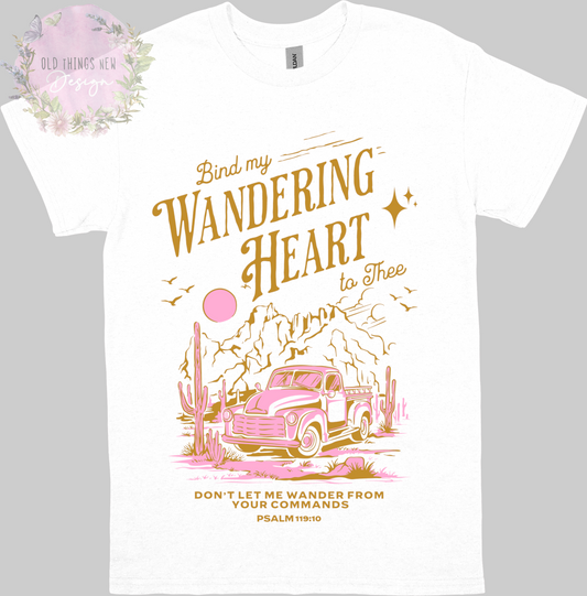 Bind My Wondering Heart Gold/Pink Adults T-Shirt
