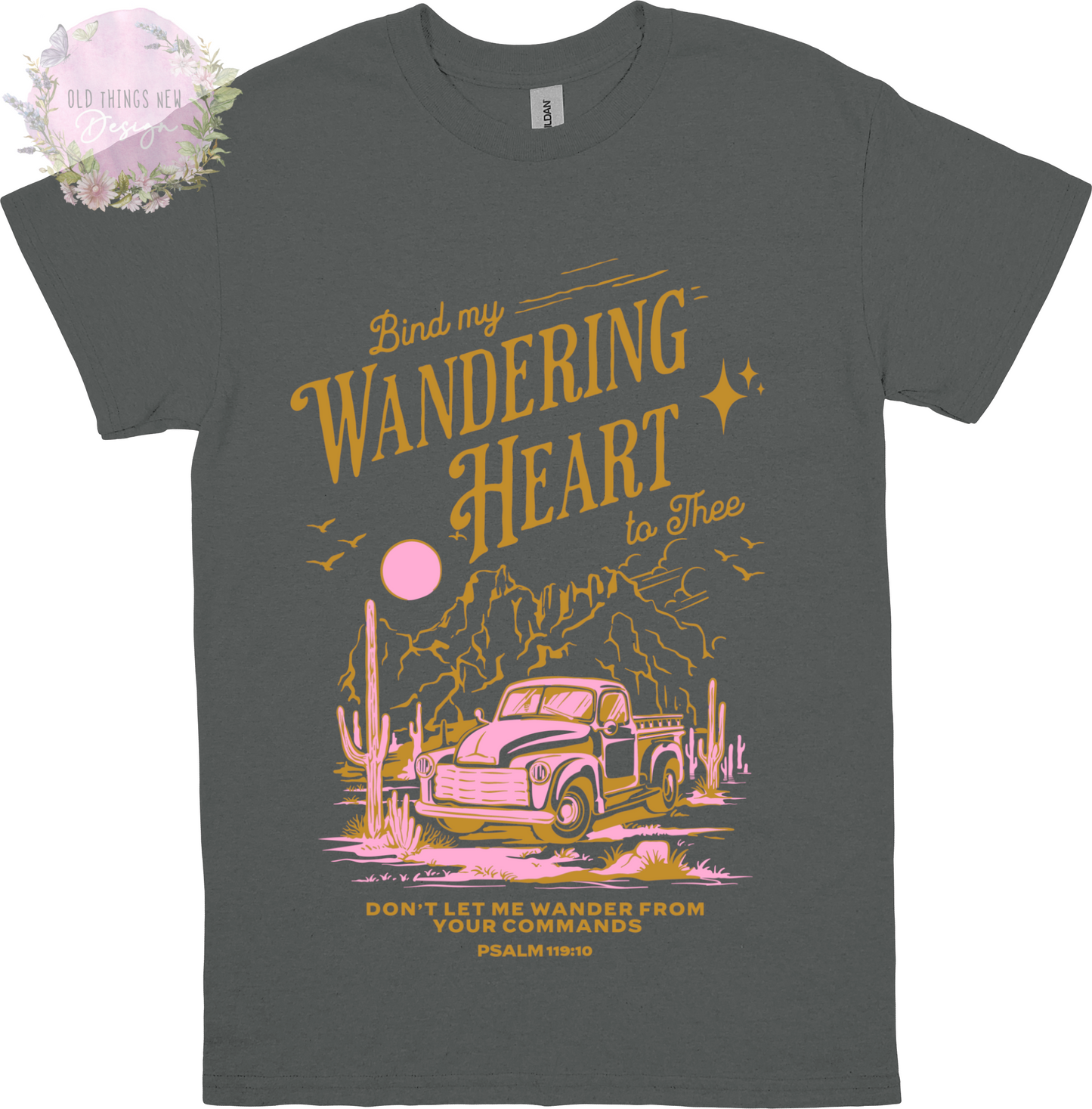 Bind My Wondering Heart Gold/Pink Adults T-Shirt