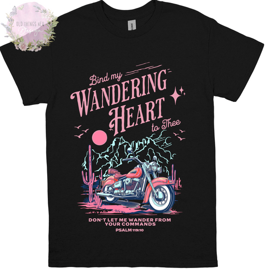 Bind My Wondering Heart Pink Turquoise Motorcycle Adults T-Shirt