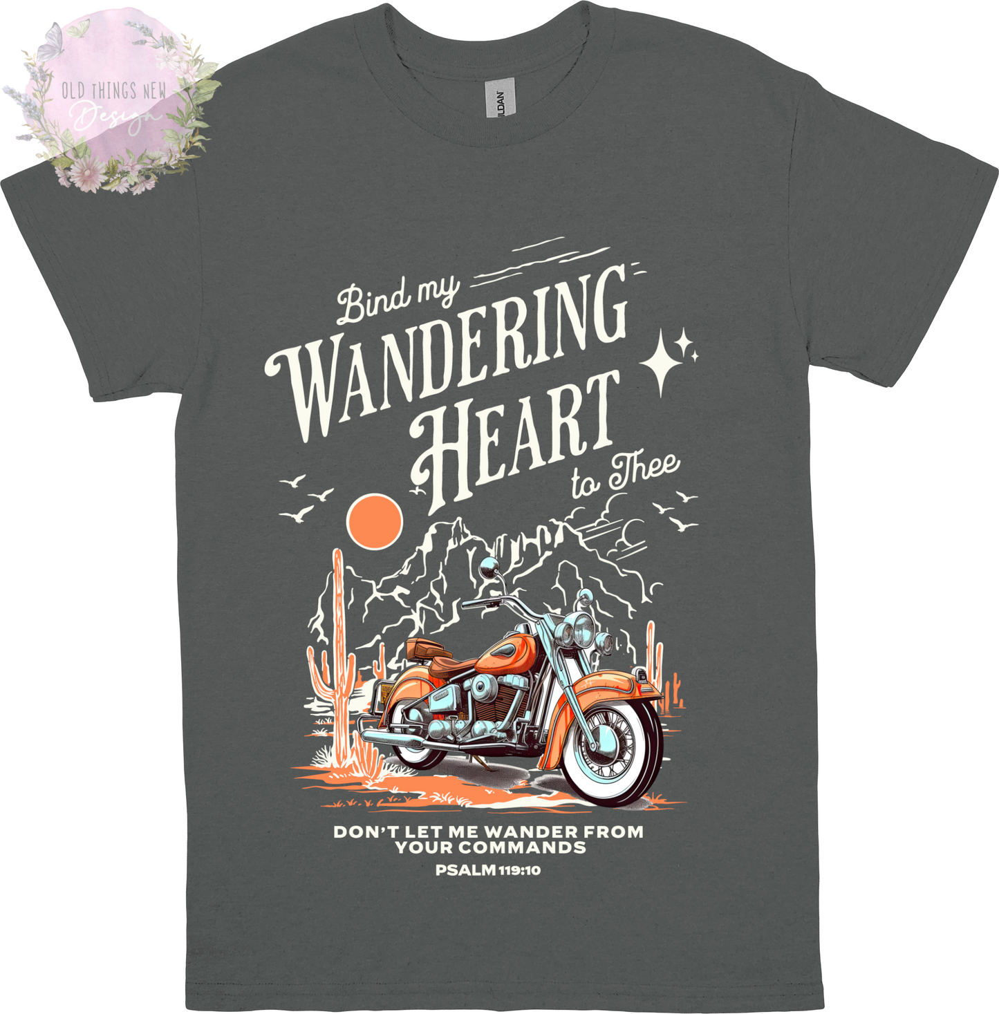 Bind My Wondering Heart Orange(Light) Motorcycle Adults T-Shirt
