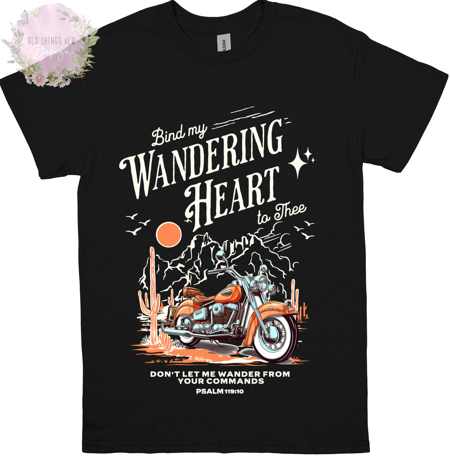 Bind My Wondering Heart Orange(Light) Motorcycle Adults T-Shirt