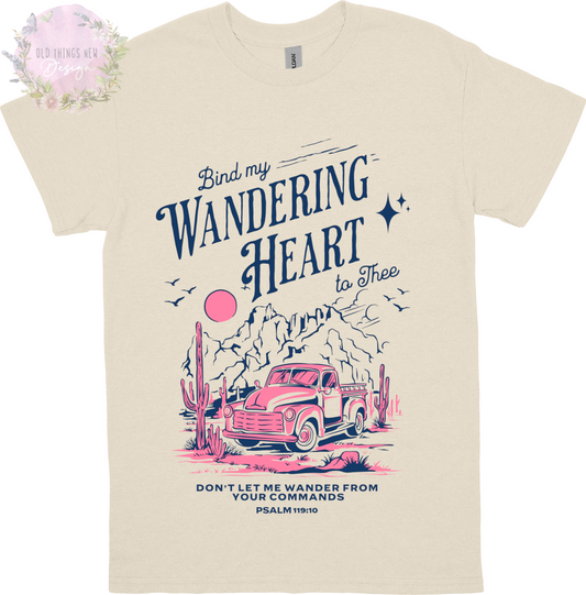 Bind My Wondering Heart Navy/Pink Kids T-Shirt