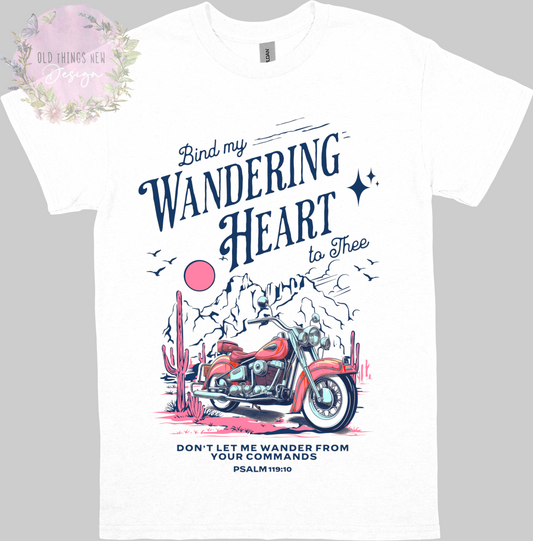 Bind My Wondering Heart Navy/Pink Motorcycle Kids T-Shirt