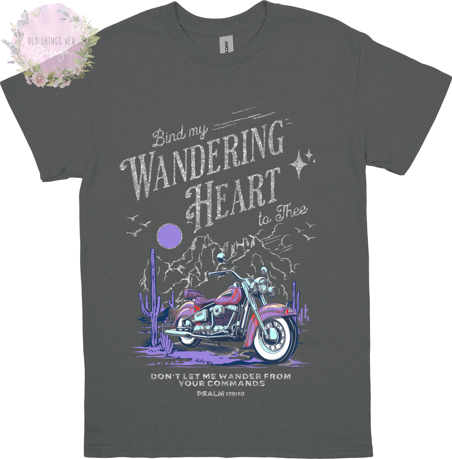 Bind My Wondering Heart Purple Motorcycle Kids T-Shirt