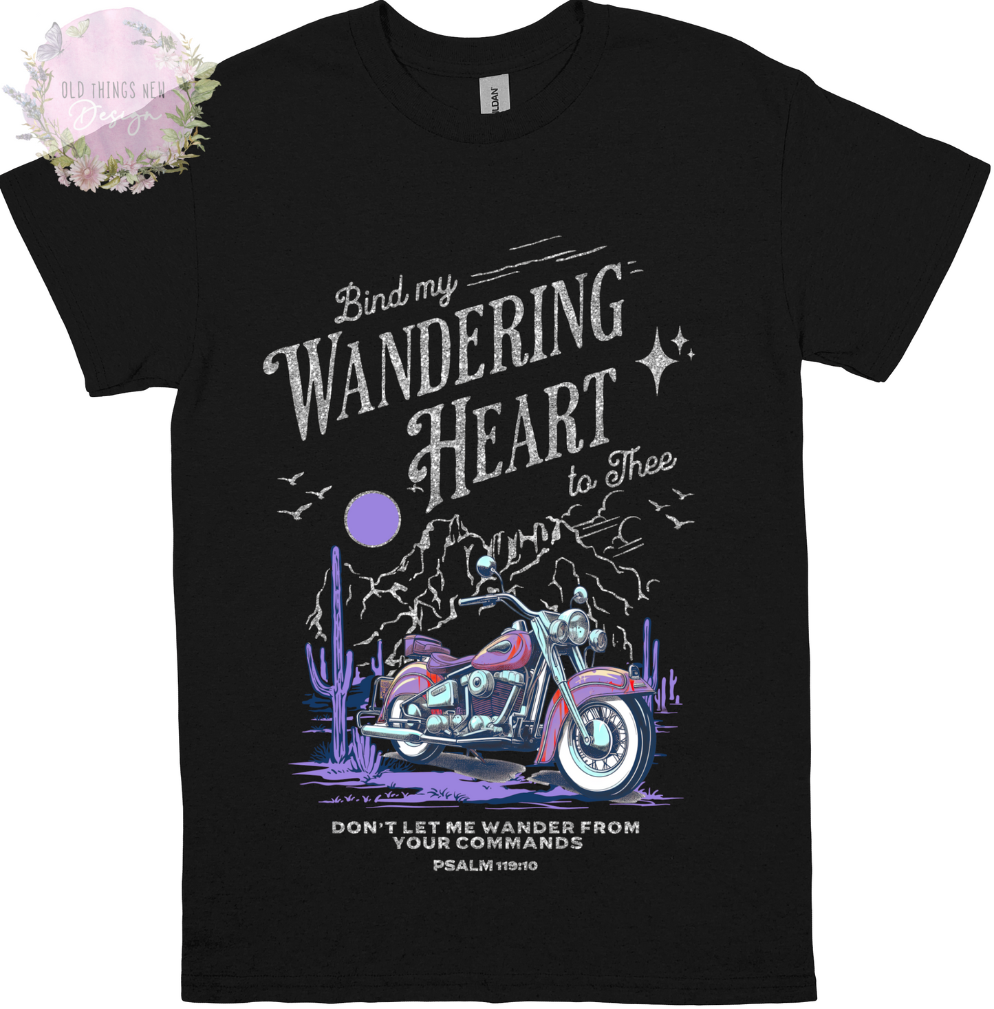 Bind My Wondering Heart Purple Motorcycle Kids T-Shirt