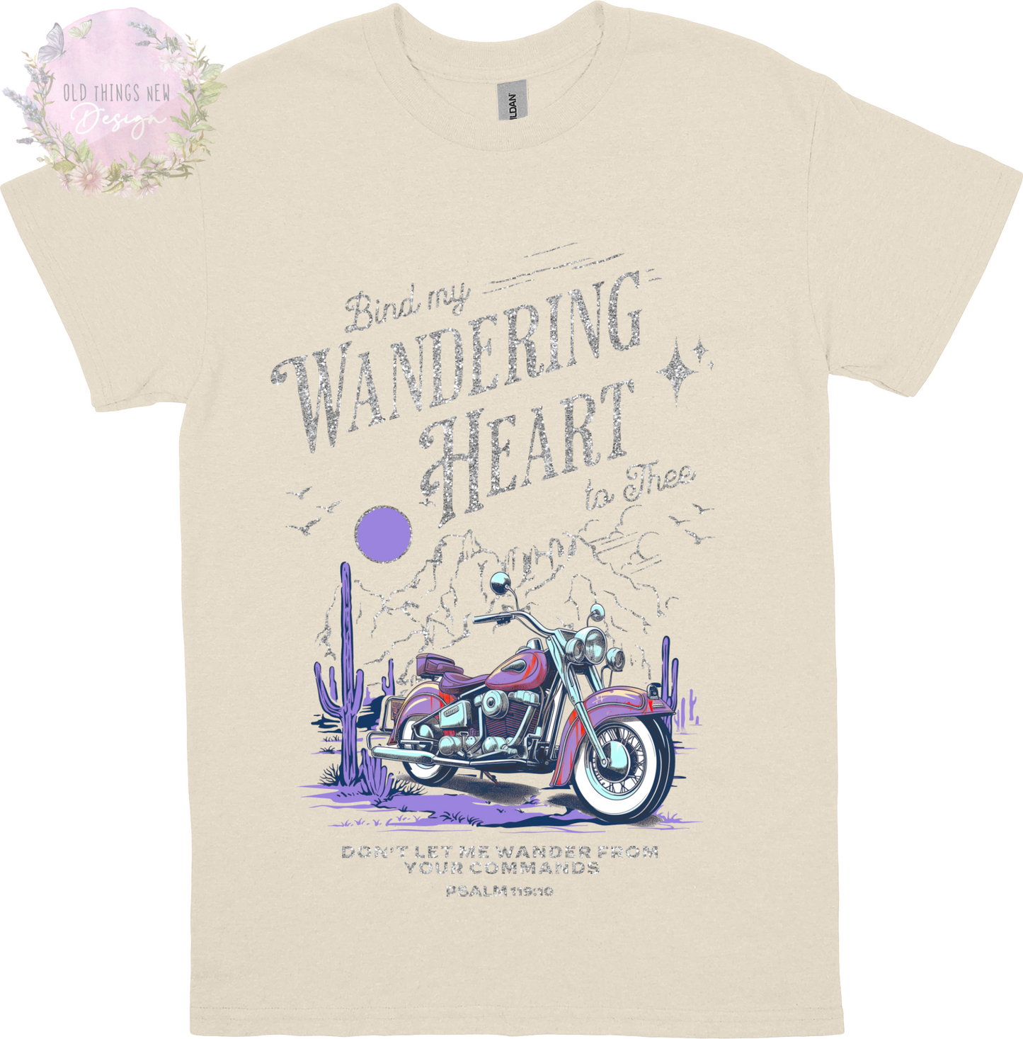 Bind My Wondering Heart Purple Motorcycle Kids T-Shirt