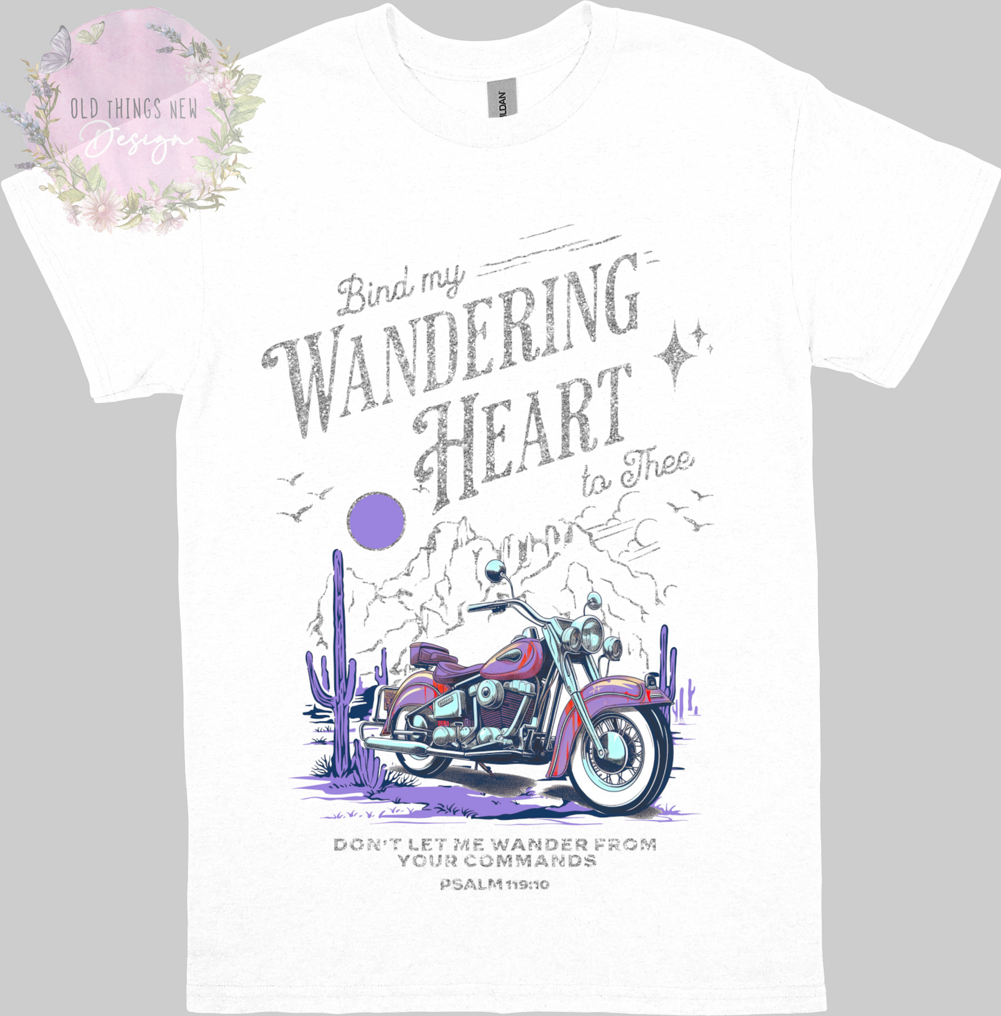 Bind My Wondering Heart Purple Motorcycle Kids T-Shirt