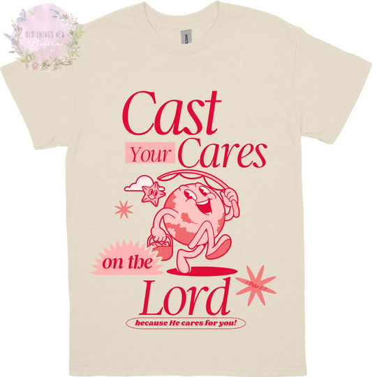 Cast Your Cares (Red) Kids T-Shirt