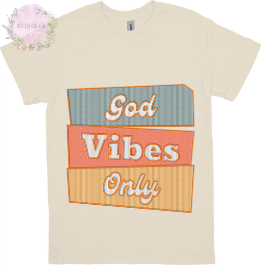God Vibes Only(Blue) Adults T-Shirt