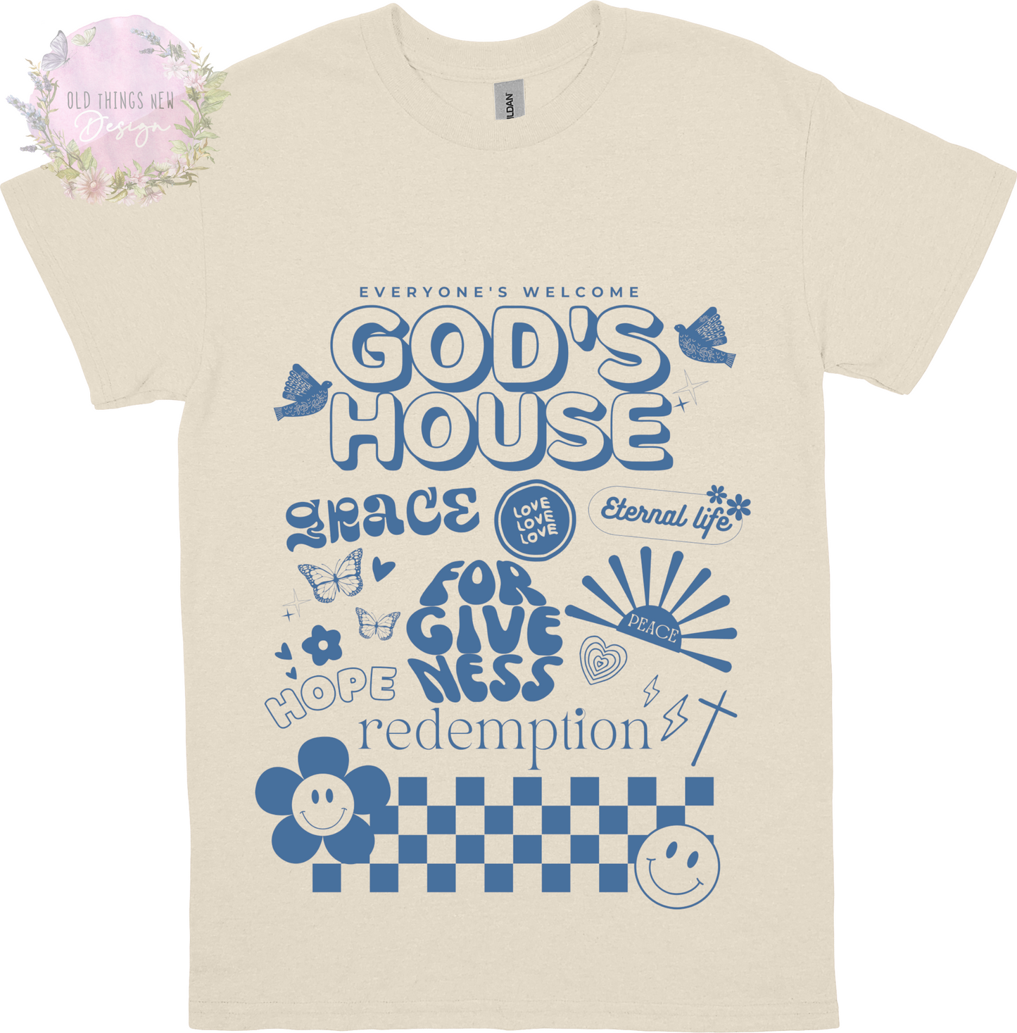 God's House(Blue) Kids T-Shirt