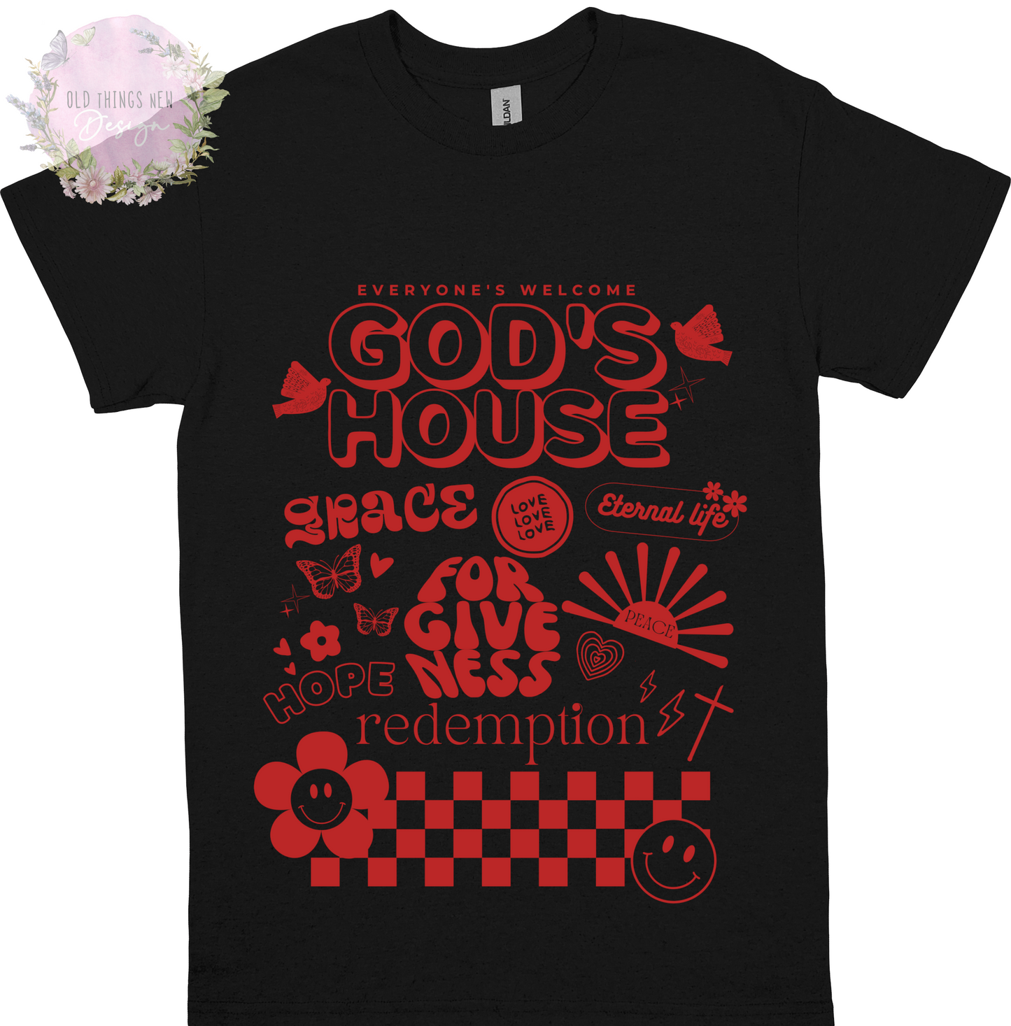 God's House(Red) Kids T-Shirt