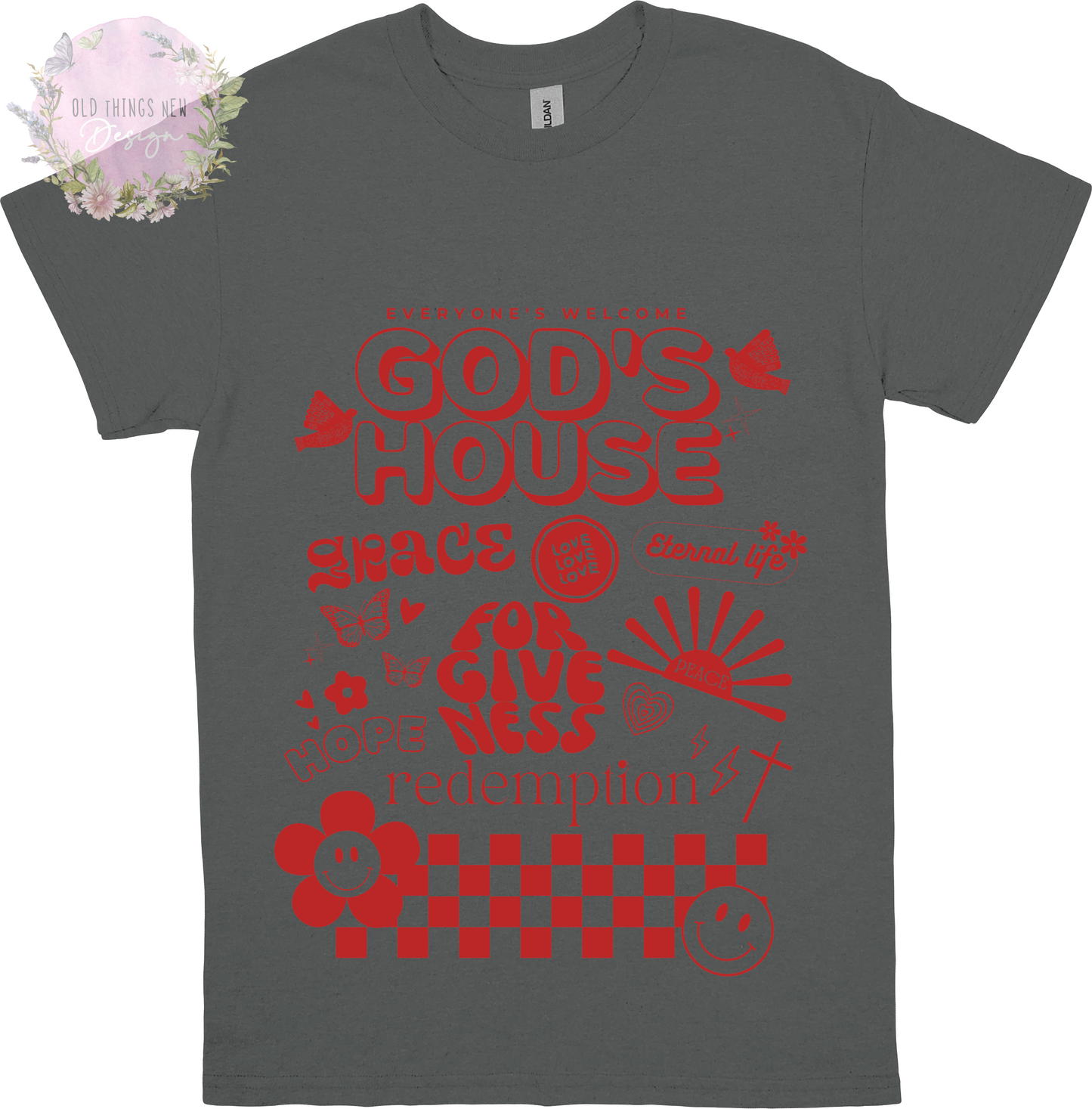 God's House(Red) Kids T-Shirt
