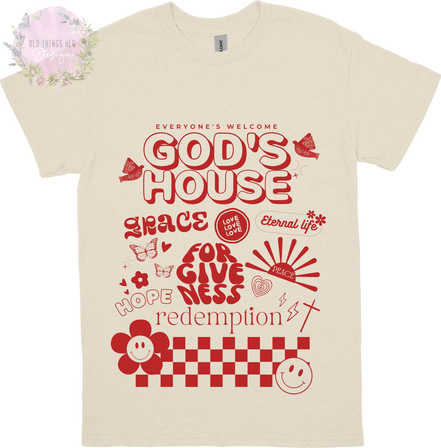 God's House(Red) Kids T-Shirt