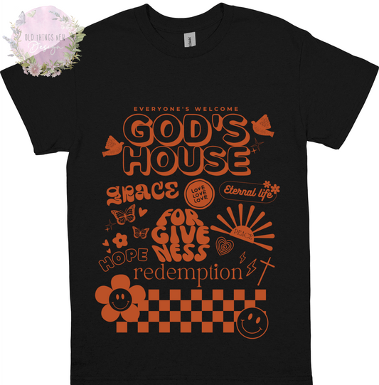 God's House(Sienna) Adults T-Shirt
