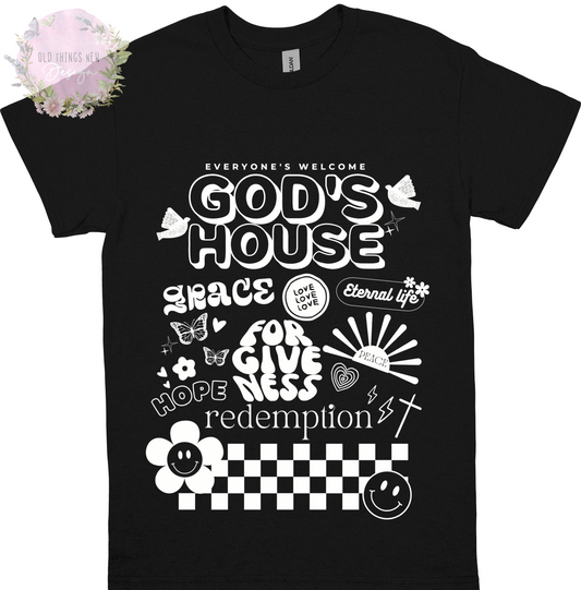 God's House(White) Adults T-Shirt