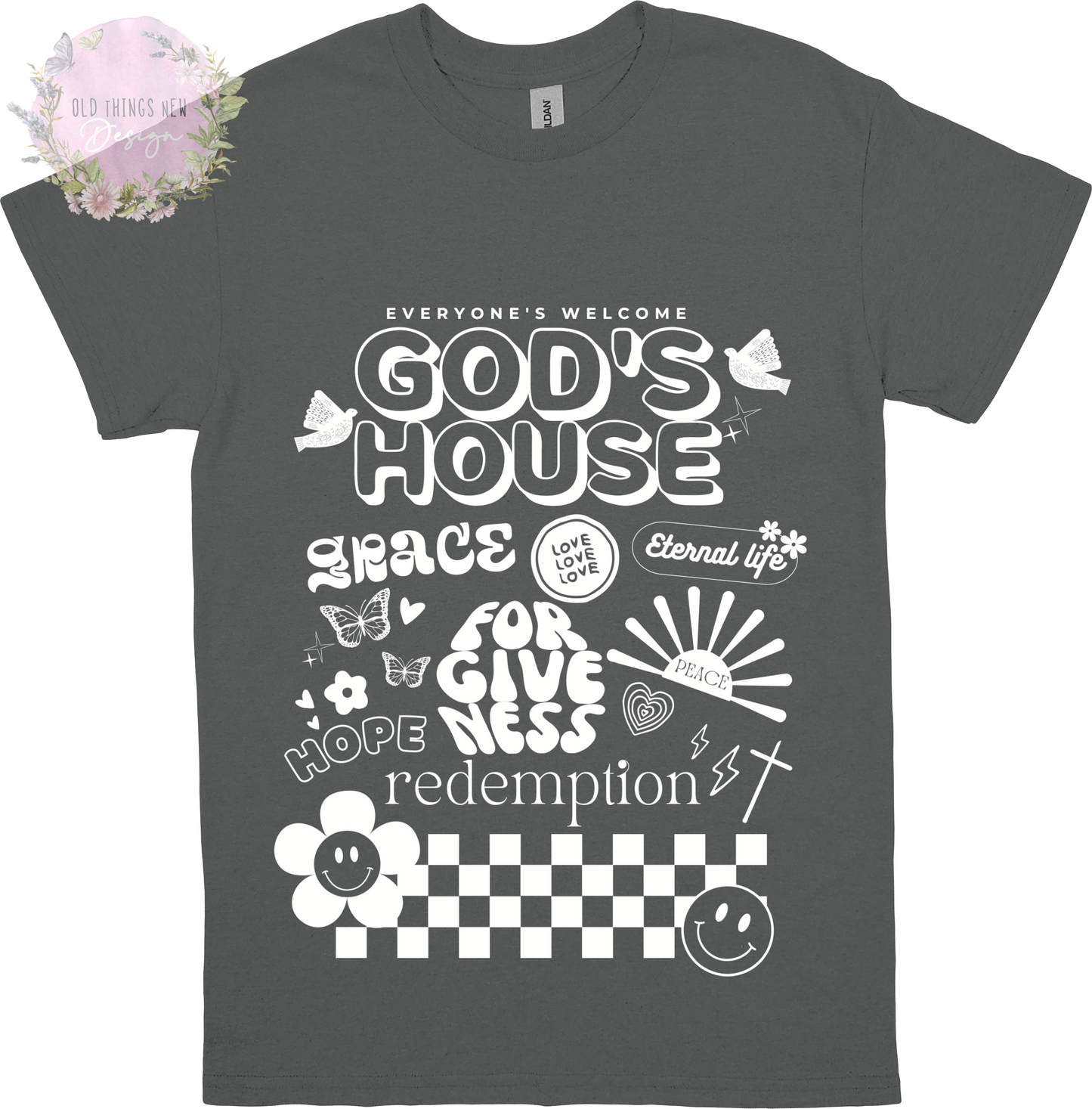 God's House(White) Adults T-Shirt