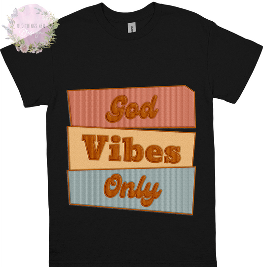 God Vibes Only(Peach) Adults T-Shirt
