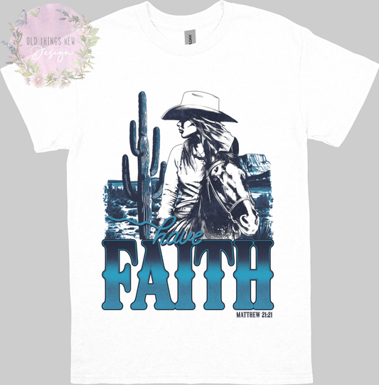 Have Faith(Blue) Adults T-Shirt