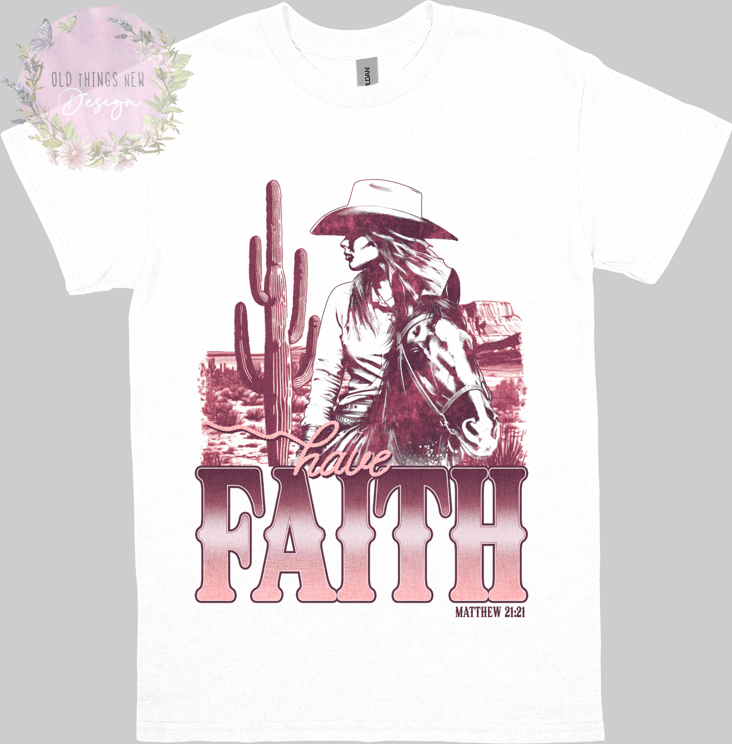 Have Faith(Mauve) Adults T-Shirt