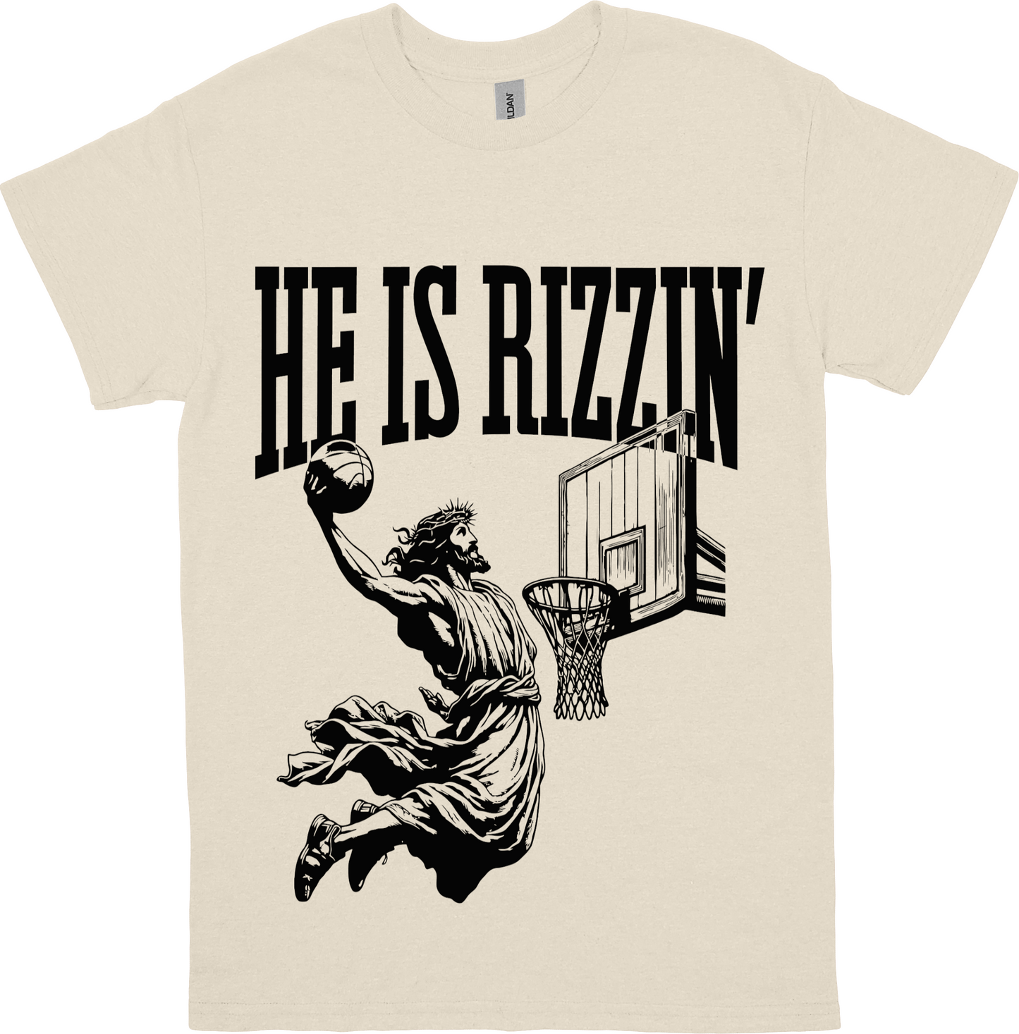 He Is Rizzin (Black) Adults T-Shirt