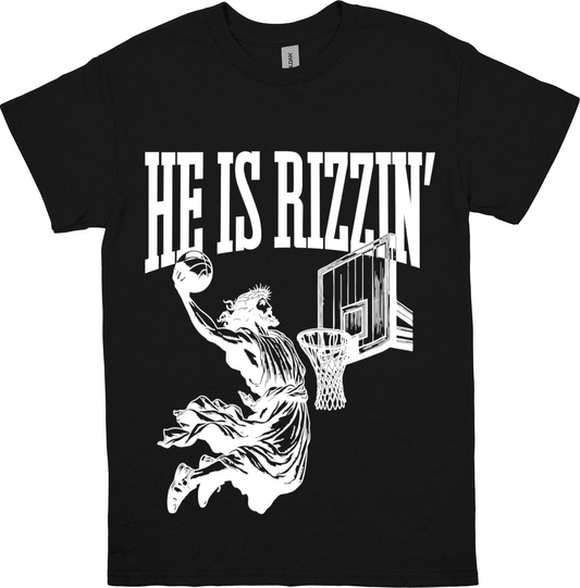 He Is Rizzin (White) Adults T-Shirt