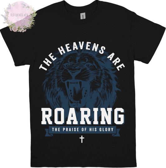 The Heavens Are Roaring Lion (White) Adults T-Shirt