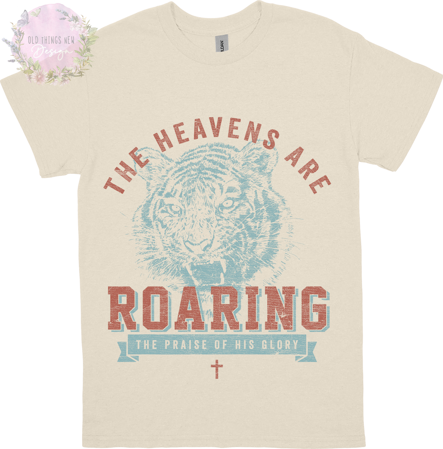 The Heavens Are Roaring Tiger (Sienna) Adults T-Shirt