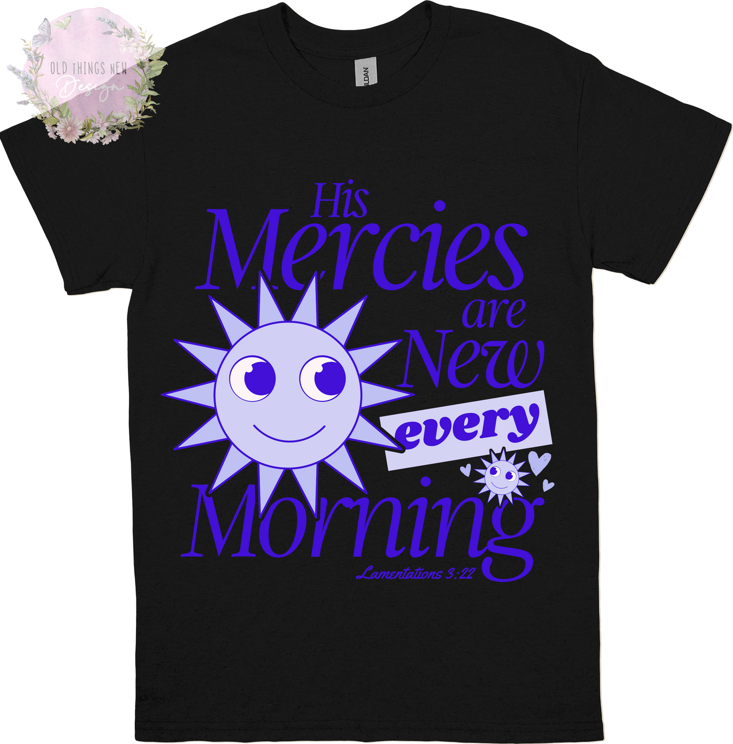 His Mercies Are New (Blue) Kids T-Shirt