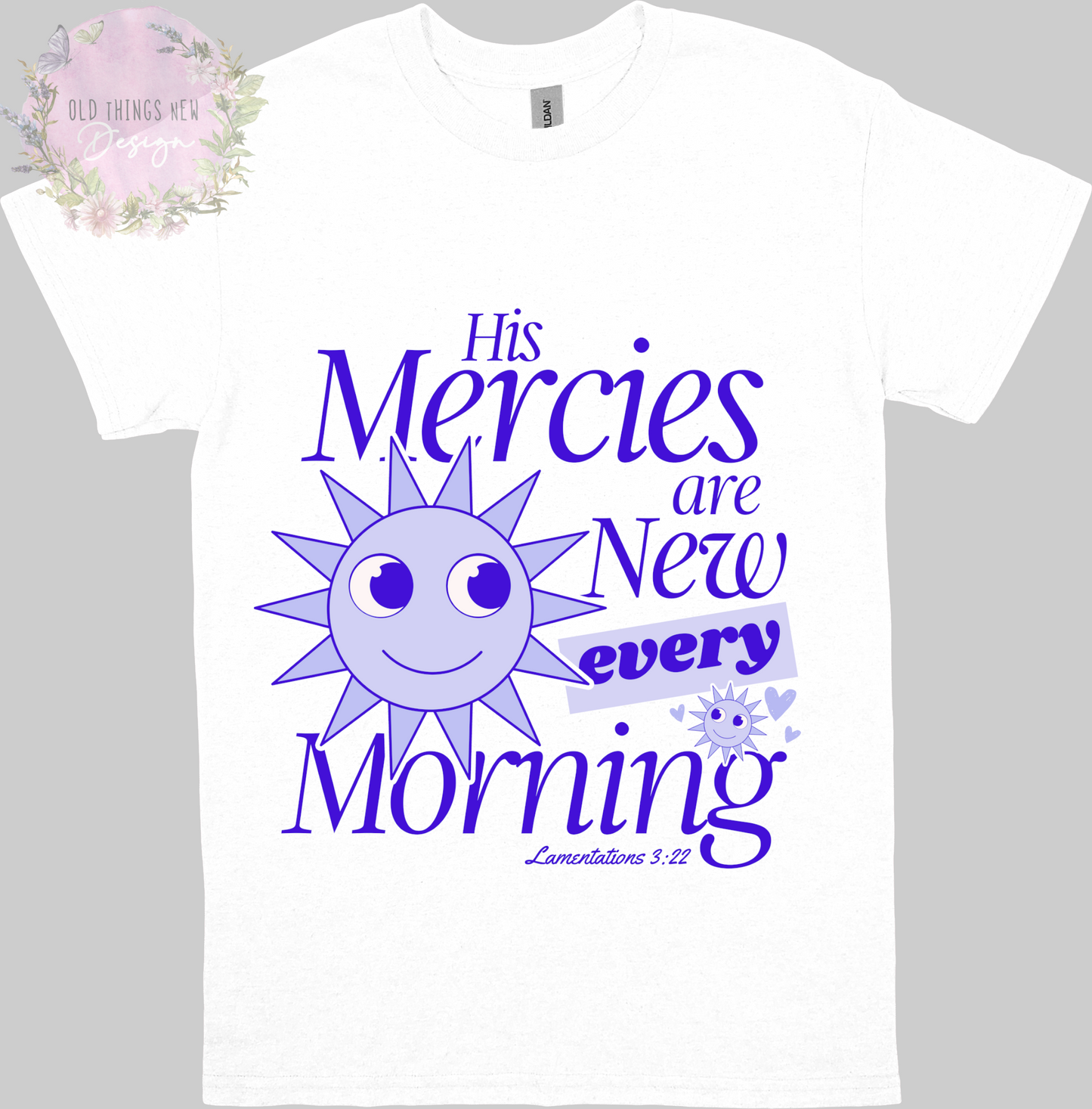 His Mercies Are New (Blue) Kids T-Shirt
