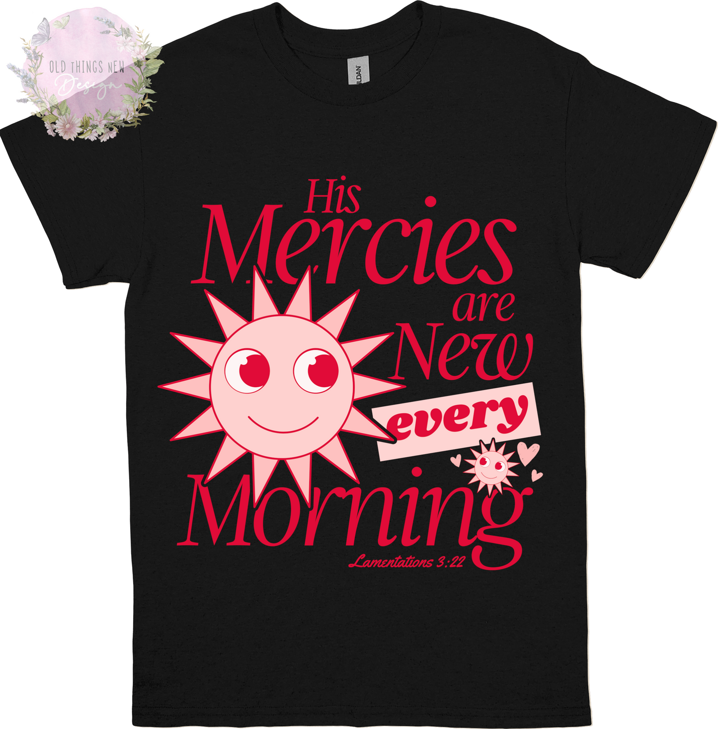 His Mercies Are New (Red) Kids T-Shirt