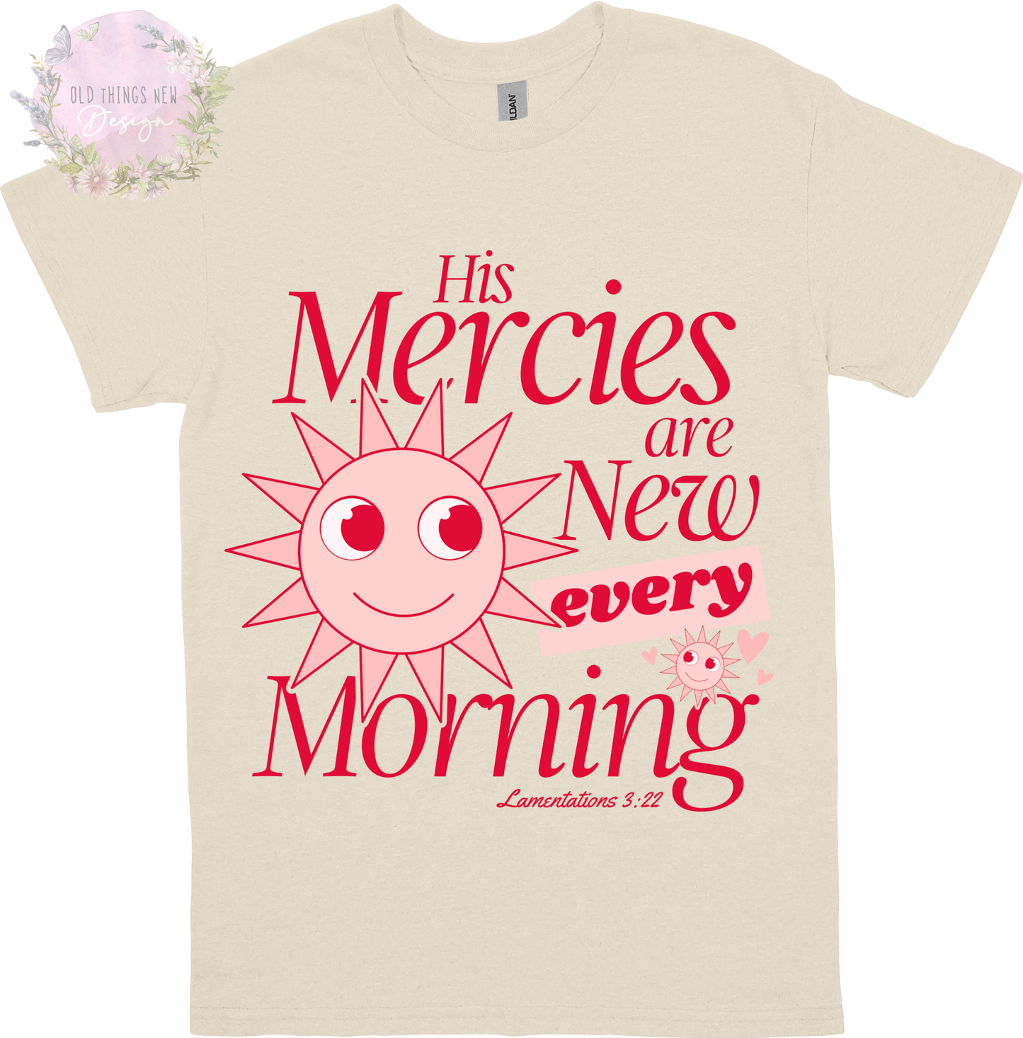 His Mercies Are New (Red) Kids T-Shirt