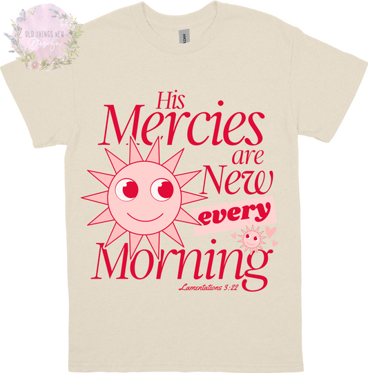 His Mercies Are New (Red) Adults T-Shirt