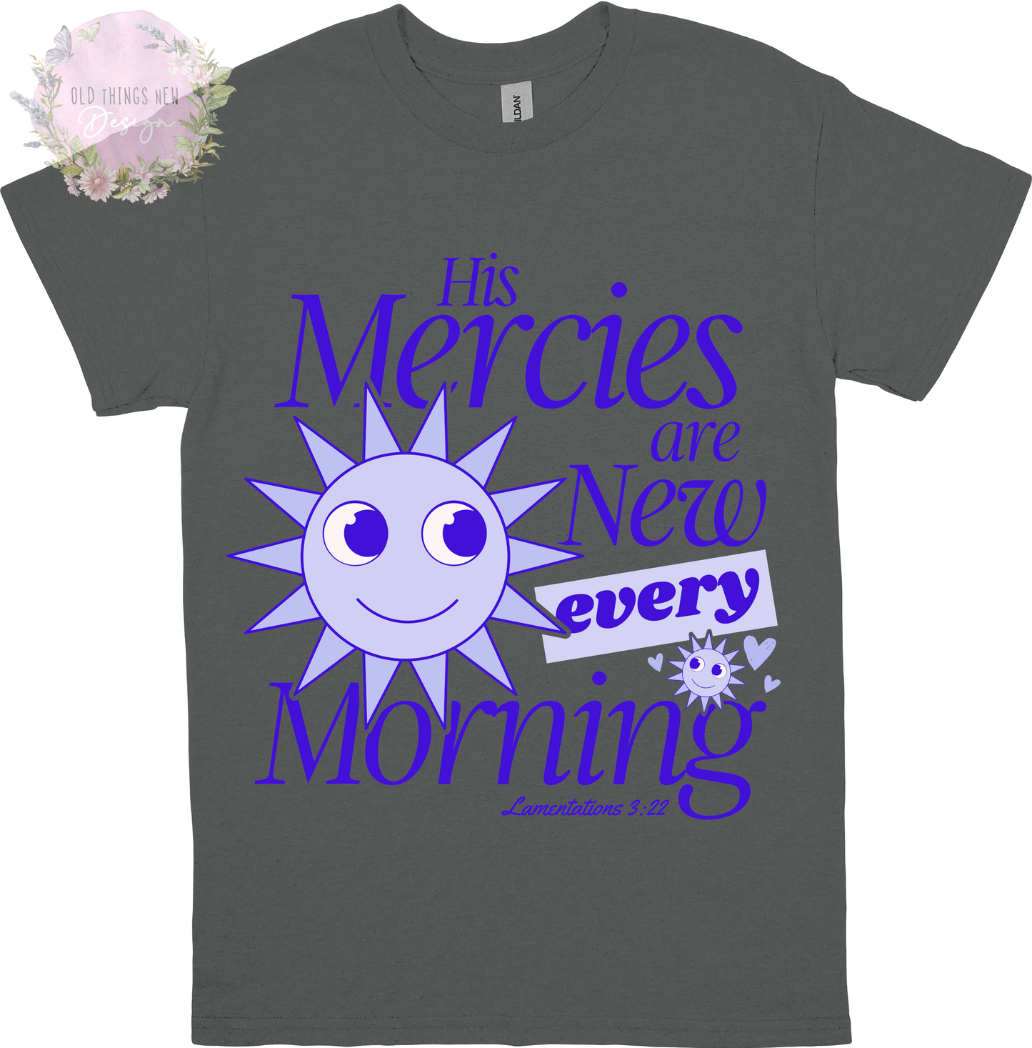 His Mercies Are New (Blue) Kids T-Shirt