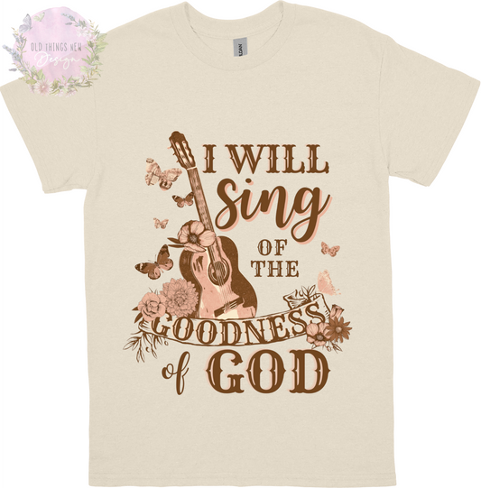 I Will Sing Of The Goodness Of God(Brown) Kids T-Shirt