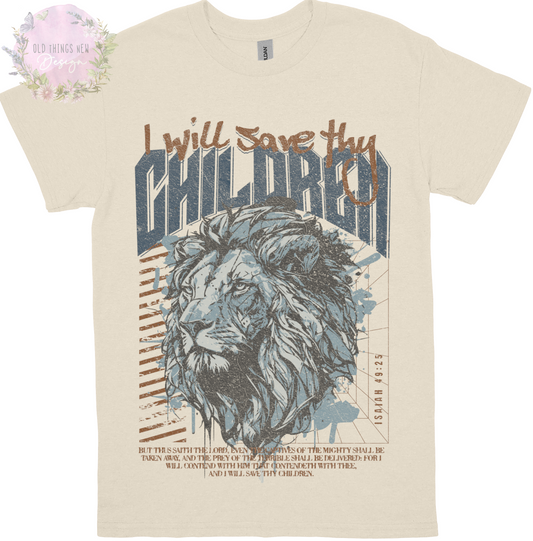 I Will Save Thy Children (Dark/Blue) Adults T-Shirt
