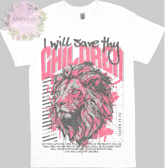 I Will Save Thy Children (Dark/Pink) Adults T-Shirt
