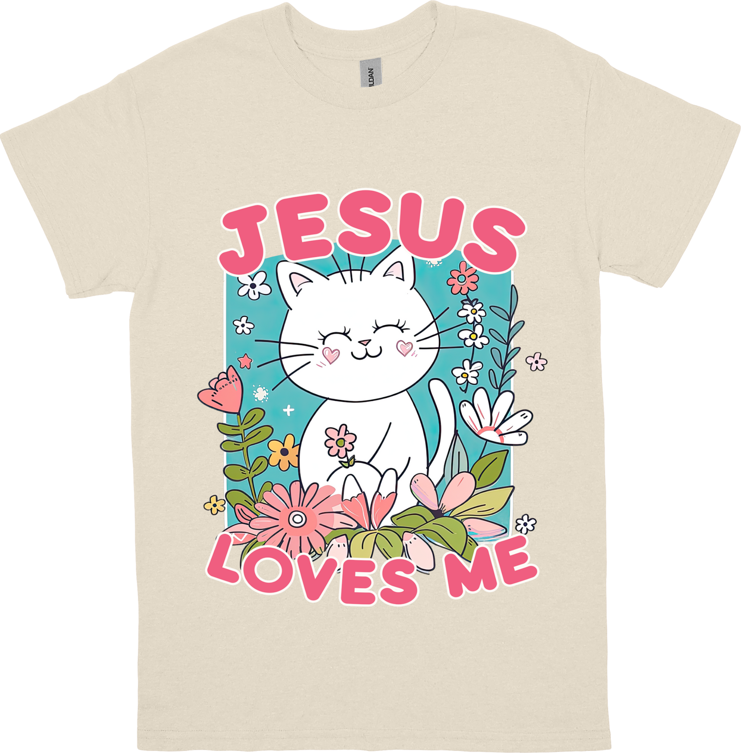 Jesus Loves Me Kitten(White) Kids T-Shirt